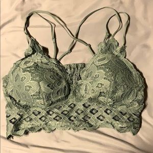 Lace Bralette - Sage Size L